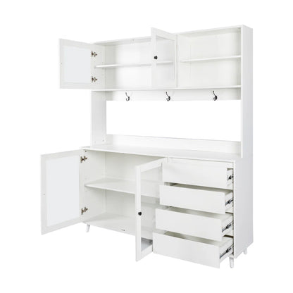 Microwave Stands:  63" Microwave Stands and Cabinets – Kitchen Hutch with large Storage