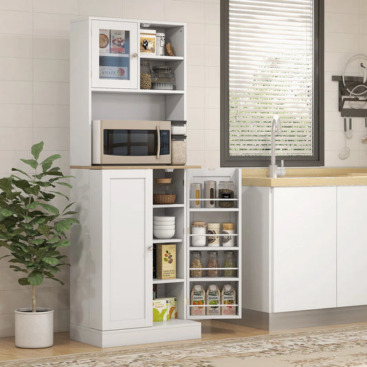 Microwave Stands: Tall Pantry Storage Cabinet with Microwave Stands – 66.5" Kitchen Solution