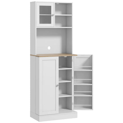 Microwave Stands: 66.5" Pantry Cabinet with Sideboard & Buffet Table for Kitchen Storage