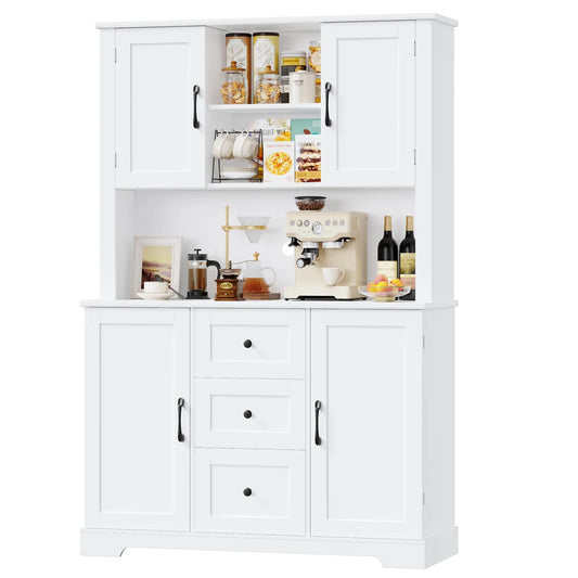 Kitchen Rack: 67.6'' H Three-Drawer Pantry Storage Cabinet for Organizing Kitchen Storage with Cable Management