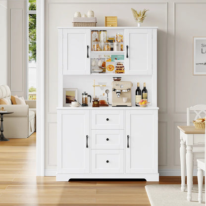 Kitchen Rack: 67.6'' H Three-Drawer Pantry Storage Cabinet for Organizing Kitchen Storage with Cable Management