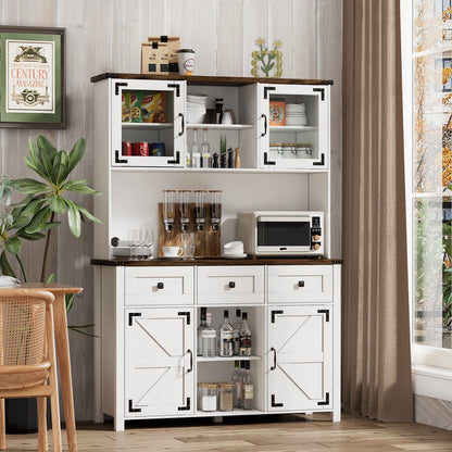 Microwave Stands: : 68" Kitchen Pantry Cabinet – Freestanding Storage with Microwave Shelf & Adjustable Shelves
