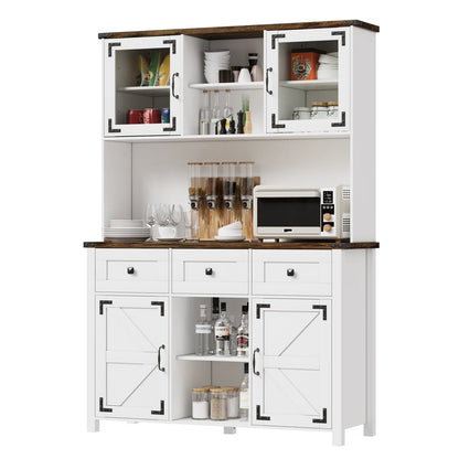 Microwave Stands: : 68" Kitchen Pantry Cabinet – Freestanding Storage with Microwave Shelf & Adjustable Shelves