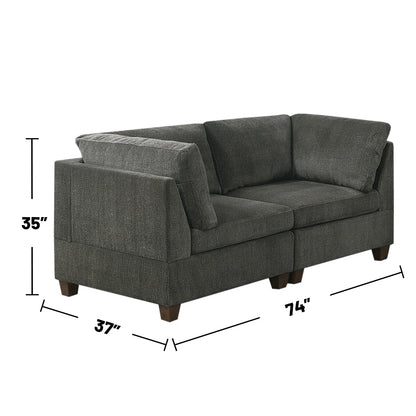 7 Seater Sofa Set: 6-Piece Chenille Modular Sectional Couch for Modern Living Rooms