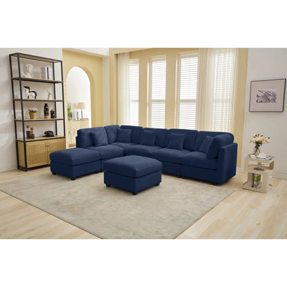 7 Seater Sofa Set: 7-Piece Modular Sectional Sofa for Stylish and Large Living Rooms