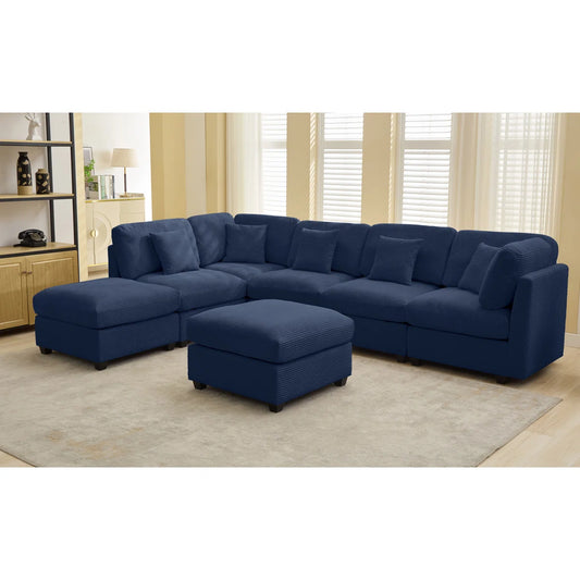 7 Seater Sofa Set: 7-Piece Modular Sectional Sofa for Stylish and Large Living Rooms