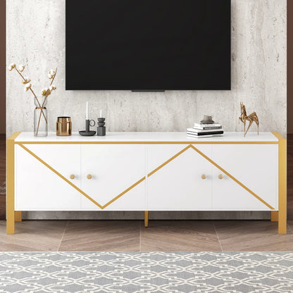 tv panel: 70.9'' Wide Modern tv panel with Open Shelves and Cable Management System