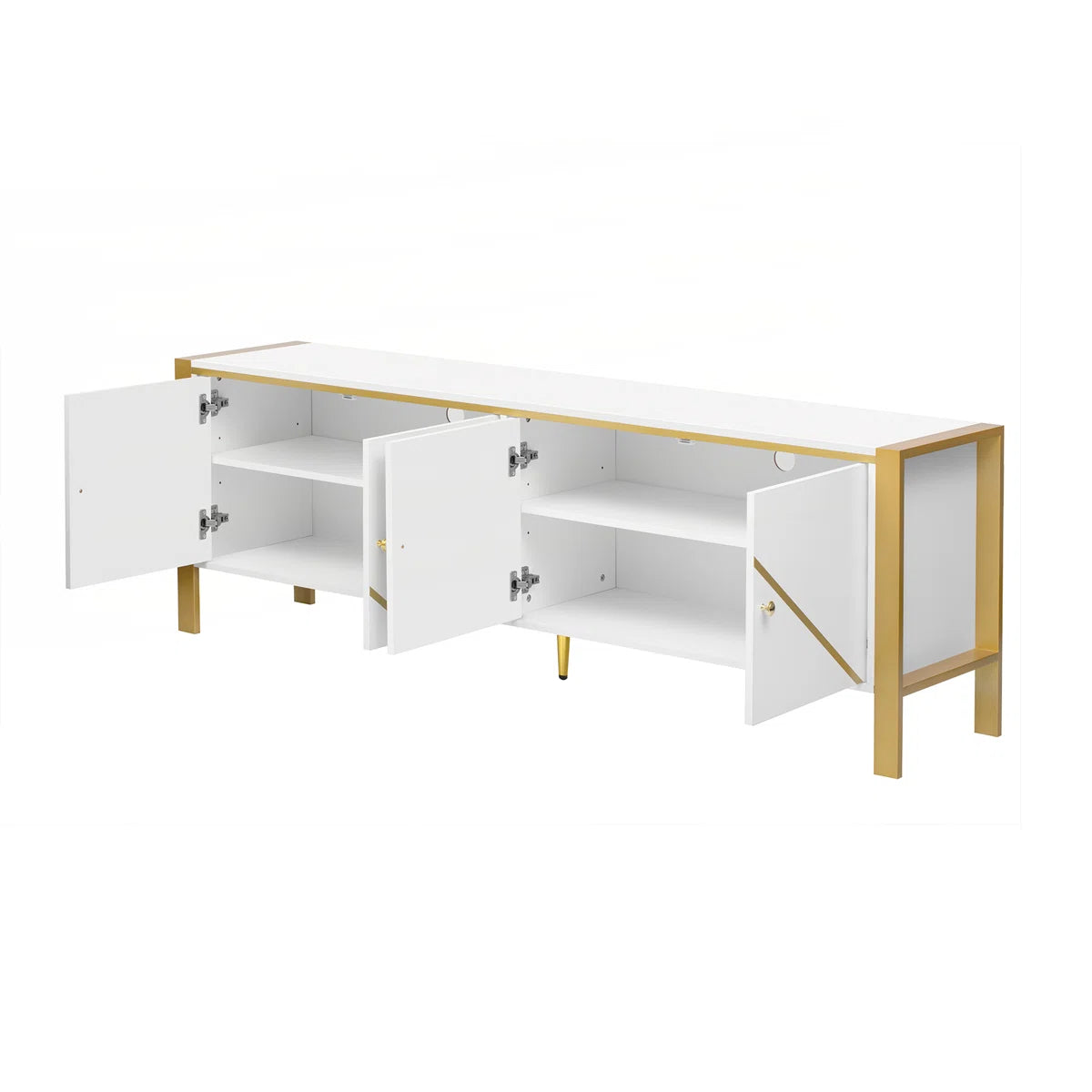 tv panel: 70.9'' Wide Modern tv panel with Open Shelves and Cable Management System