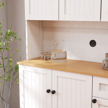 Microwave Stands: 71" Kitchen Hutch with Storage & Microwave Shelf