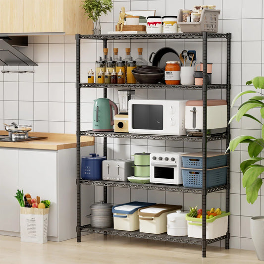 Kitchen Rack: 72'' H 5-Tier Heavy Duty Steel Storage Rack