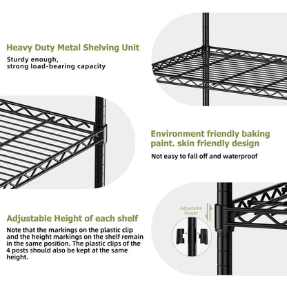 Kitchen Rack: 72'' H 5-Tier Heavy Duty Steel Storage Rack
