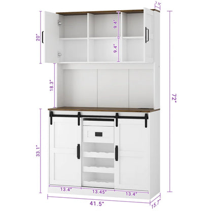 Microwave Stands: 72" Kitchen Pantry with Microwave Hutches