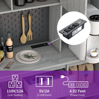 Microwave Stands: 74" Kitchen Pantry with Microwave Stands