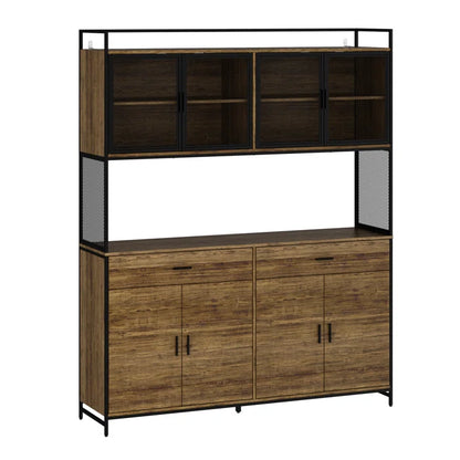 Microwave Stands :"77.4-Inch" Kitchen Storage Cabinet with Microwave Stand