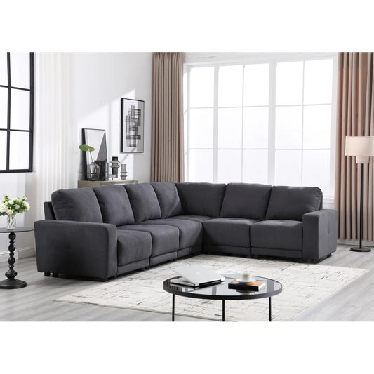 7 Seater Sofa Set: Modern Chenille Sectional Sofa Couch with Wide Upholstery