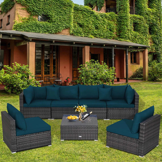 7 Seater Sofa Set: 7pcs Modern Chaise Sectional Furniture Set with Cushions