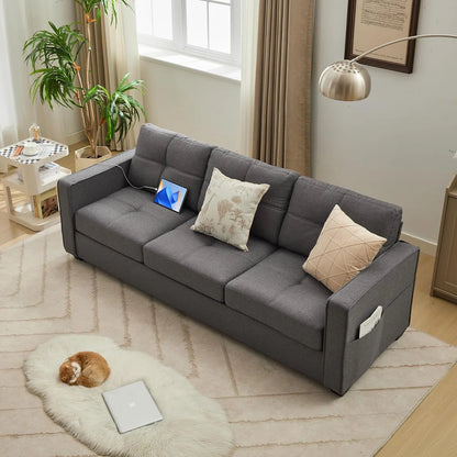 7 Seater Sofa Set:  88" Wide Modern 3 Seater Sofa