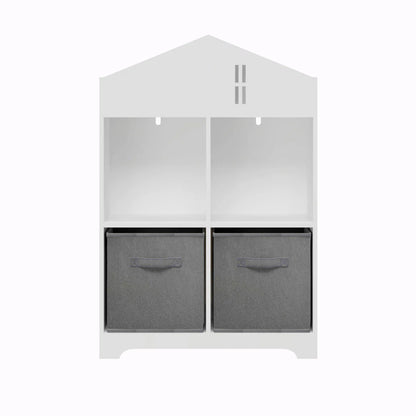 Kids Toy Storage Unit: Multi-Layer Wooden Bookcase with Front-Facing Display