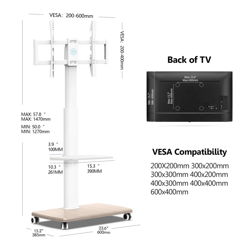 tv panel: Floor tv panel for 32–70" screens with adjustable height