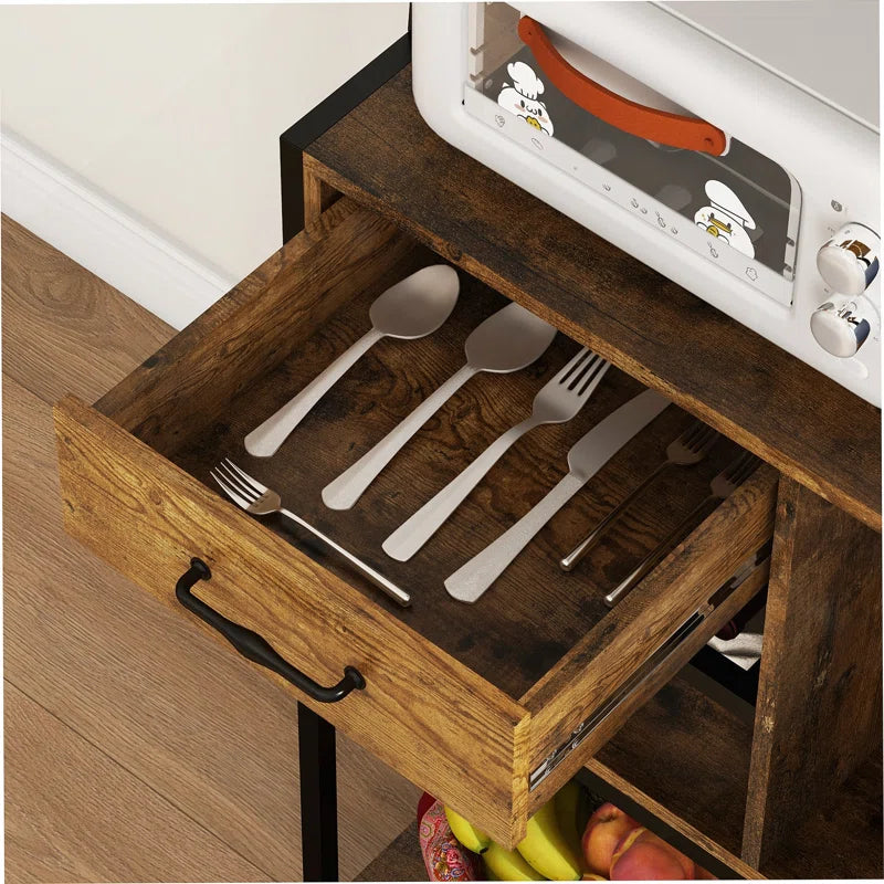 Kitchen Racks: Rustic Kitchen Baker's Rack with Hooks, Shelves, and Storage