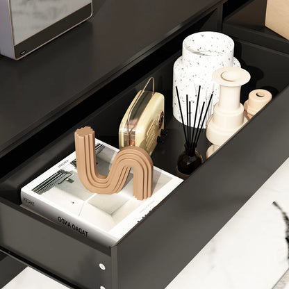 tv panel: Adjustable modern tv panel with expandable storage and low-profile matte black design