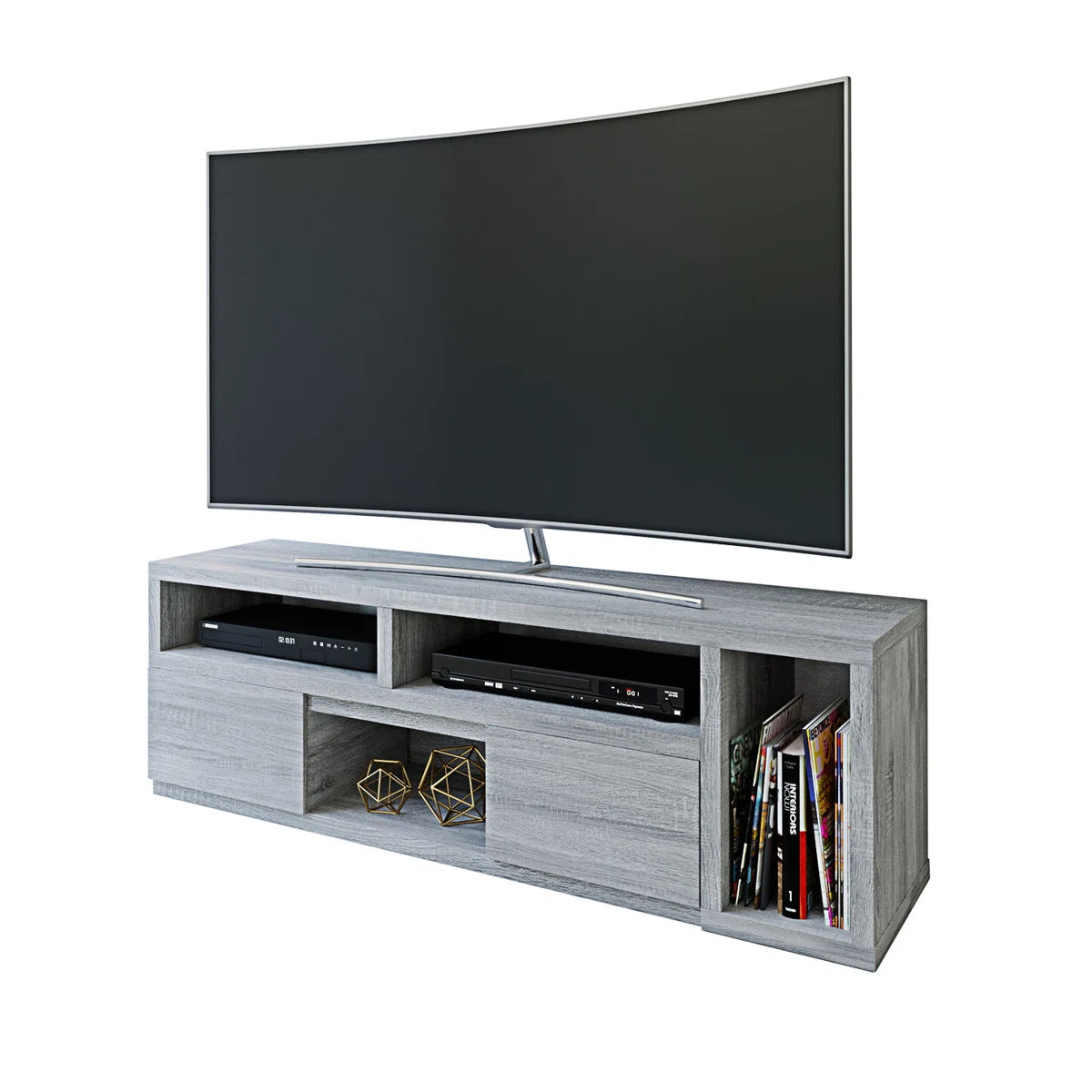 tv panel: Adjustable  tv panel Console with Expandable Frame and 2 Drawers