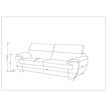 Luxury Sofa Sets: Aieshia 2-Piece Genuine Leather Sofa & Loveseat Set with Adjustable Headrests