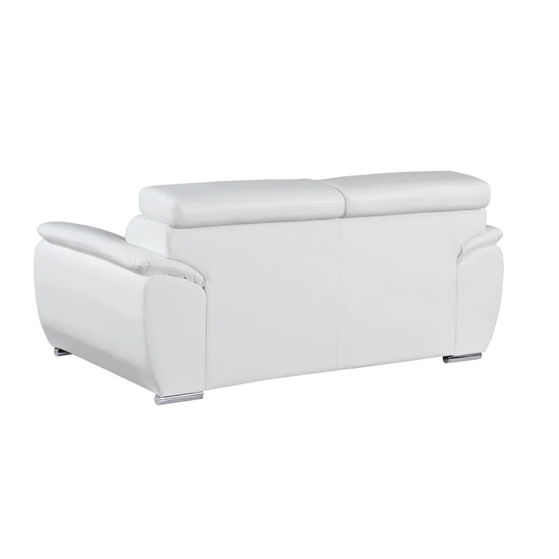 Luxury Sofa Sets: Aieshia 2-Piece Genuine Leather Sofa & Loveseat Set with Adjustable Headrests