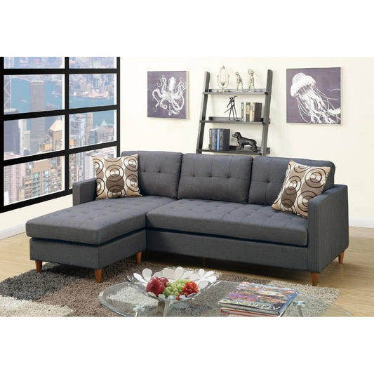 7 Seater Sofa Set: Modular Sectional Sofa with Reversible Chaise, Tufted Back & Pillows