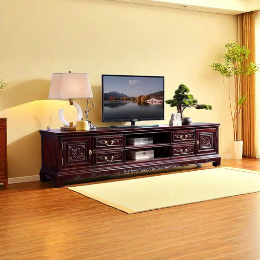 tv panel: Durable All-Wood tv panel with Storage and Timeless Look