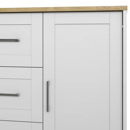 Kitchen Island Table: Elegant White Finish with Handy Storage Drawers