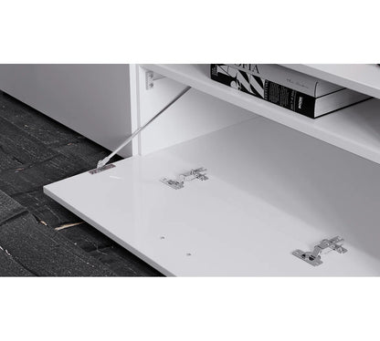 tv panel: Modern Entertainment Center for TVs up to 55" with Open Shelving