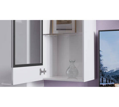 tv panel: Modern Entertainment Center for TVs up to 55" with Open Shelving