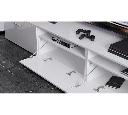 tv panel: Modern Entertainment Center for TVs up to 55" with Open Shelving