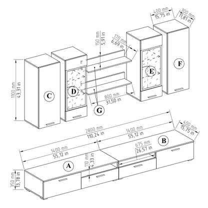 tv panel: Modern Entertainment Center for TVs up to 55" with Open Shelving