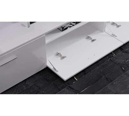 tv panel: Modern Entertainment Center for TVs up to 55" with Open Shelving