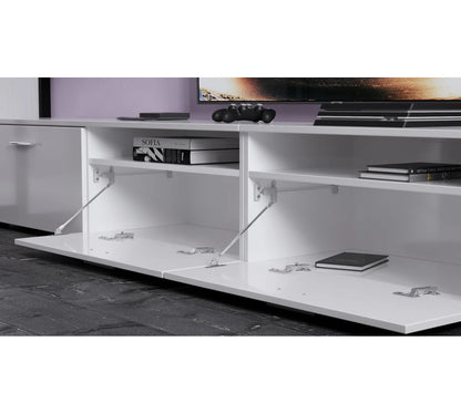 tv panel: Modern Entertainment Center for TVs up to 55" with Open Shelving