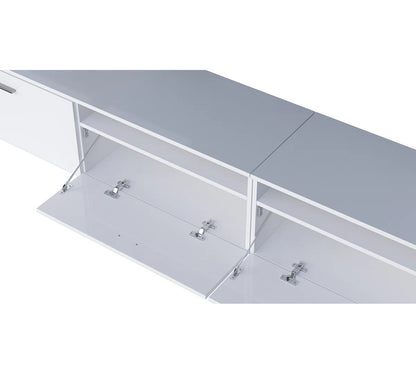 tv panel: Modern Entertainment Center for TVs up to 55" with Open Shelving