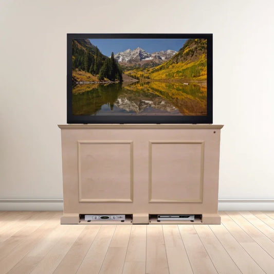 tv panel: Modern TV Console for 65" Screens with Storage Shelves and Sleek Finish