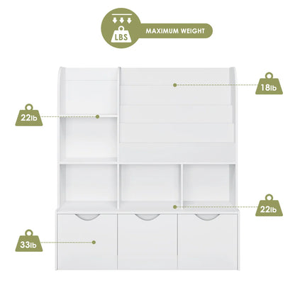 Kids Toy Storage Unit: 47.2'' Wide Montessori-Inspired Organiser with Adjustable Shelves & Wheeled Bins