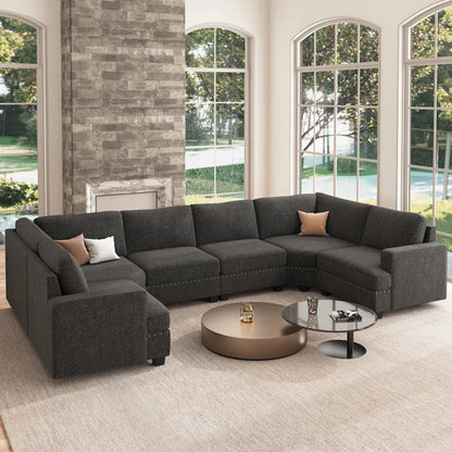 7 Seater Sofa Set: Spacious Sectional Sofa for Large Living Rooms