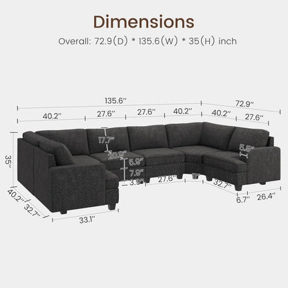7 Seater Sofa Set: Spacious Sectional Sofa for Large Living Rooms