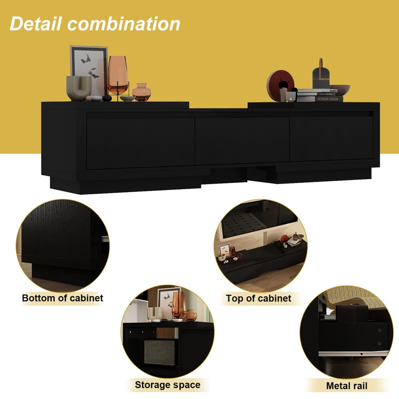 tv panel :Contemporary Media Unit for 85" TVs with Storage