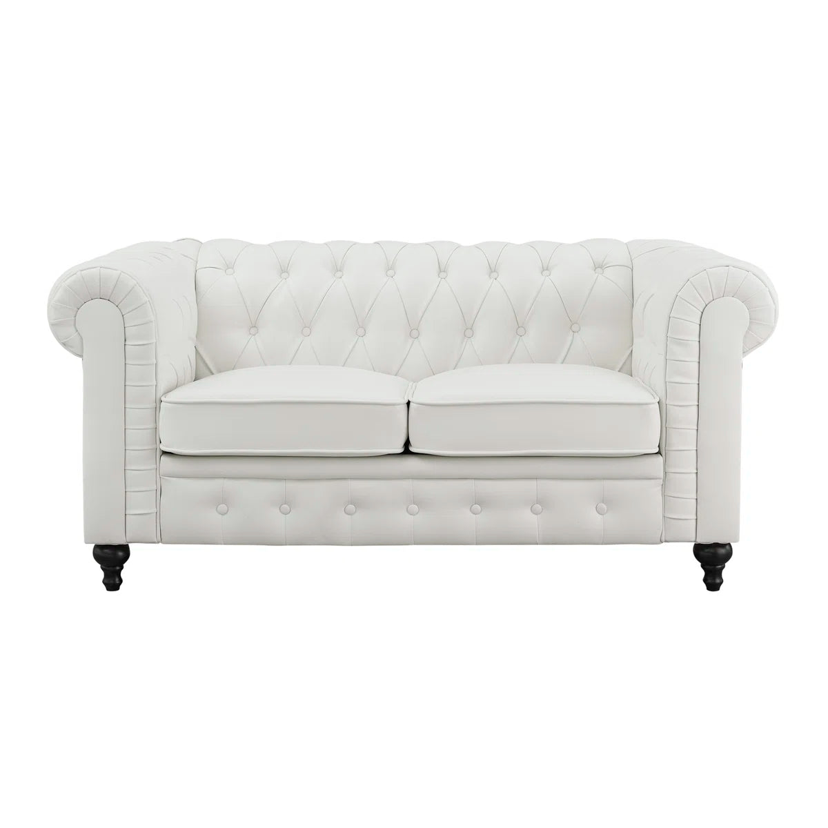 Luxury Sofa Sets: 3-Piece Faux Leather Chesterfield Sofa, Loveseat & Chair with Tufted Design
