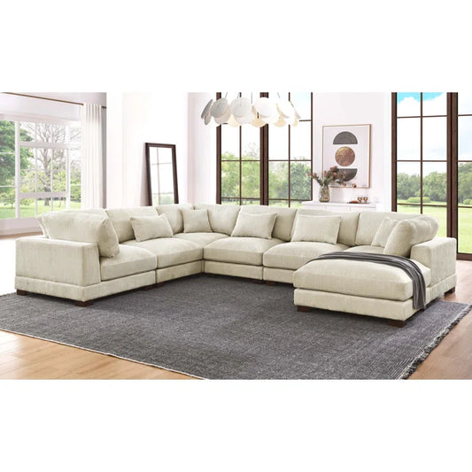 7 seater sofa set: 144" Wide Reversible Modular Corner Sectional sofa