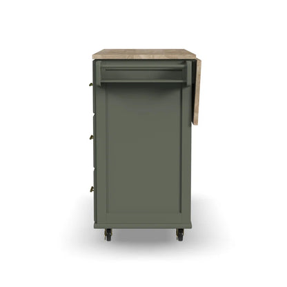 Kitchen Island Table: 53.5'' Wide Classic Wooden Rolling Cart with Drop Leaf & Ample Storage