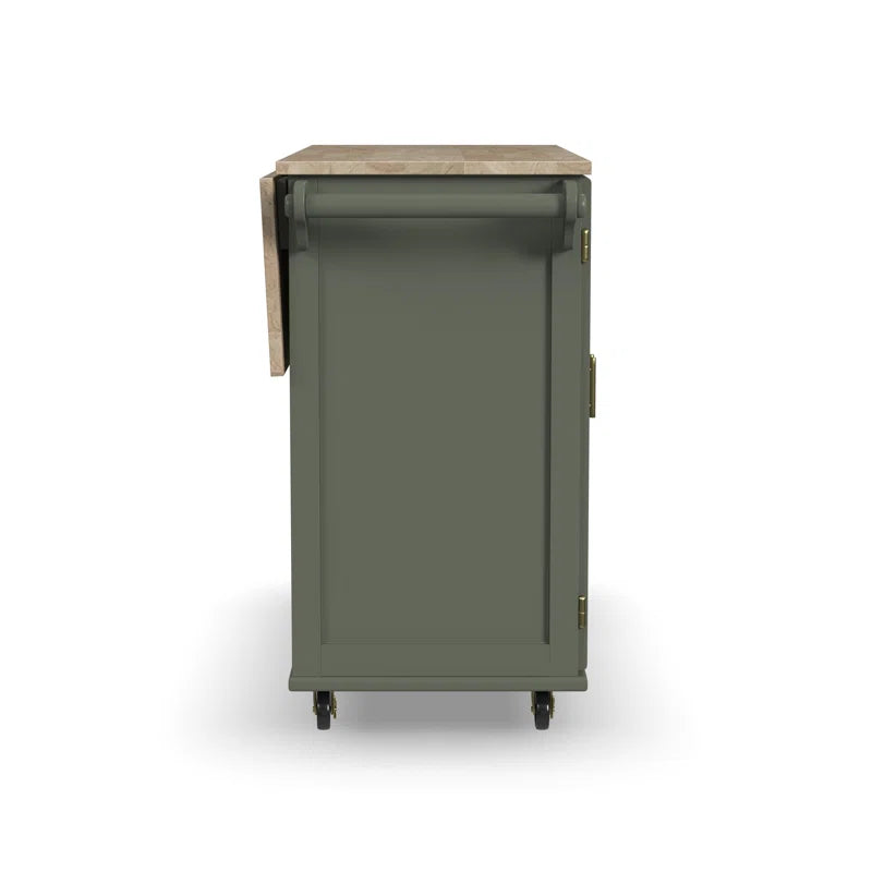 Kitchen Island Table: 53.5'' Wide Classic Wooden Rolling Cart with Drop Leaf & Ample Storage