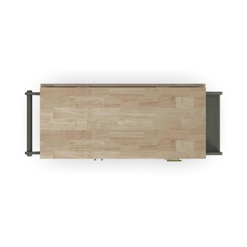 Kitchen Island Table: 53.5'' Wide Classic Wooden Rolling Cart with Drop Leaf & Ample Storage