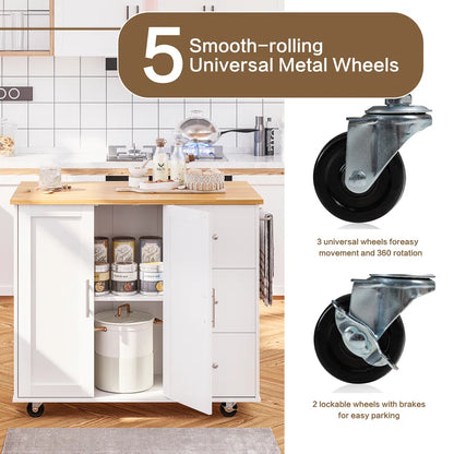 Kitchen Island Table: 39.7'' Stylish &amp; Functional Cart for Modern Kitchens