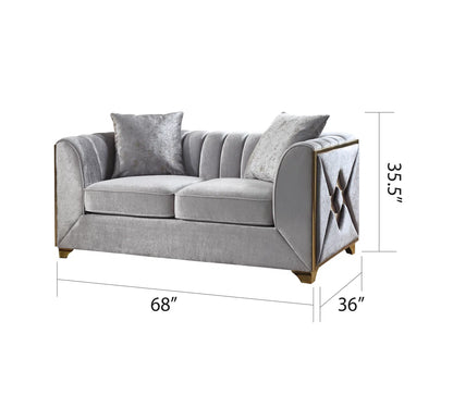 7 Seater Sofa Set: 3-Piece Velvet Living Room Furniture